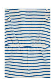 thumbnail: Blauw en ecru meisjes WE Fashion van katoen met strepenprint, ronde hals, knoopsluiting en plooien