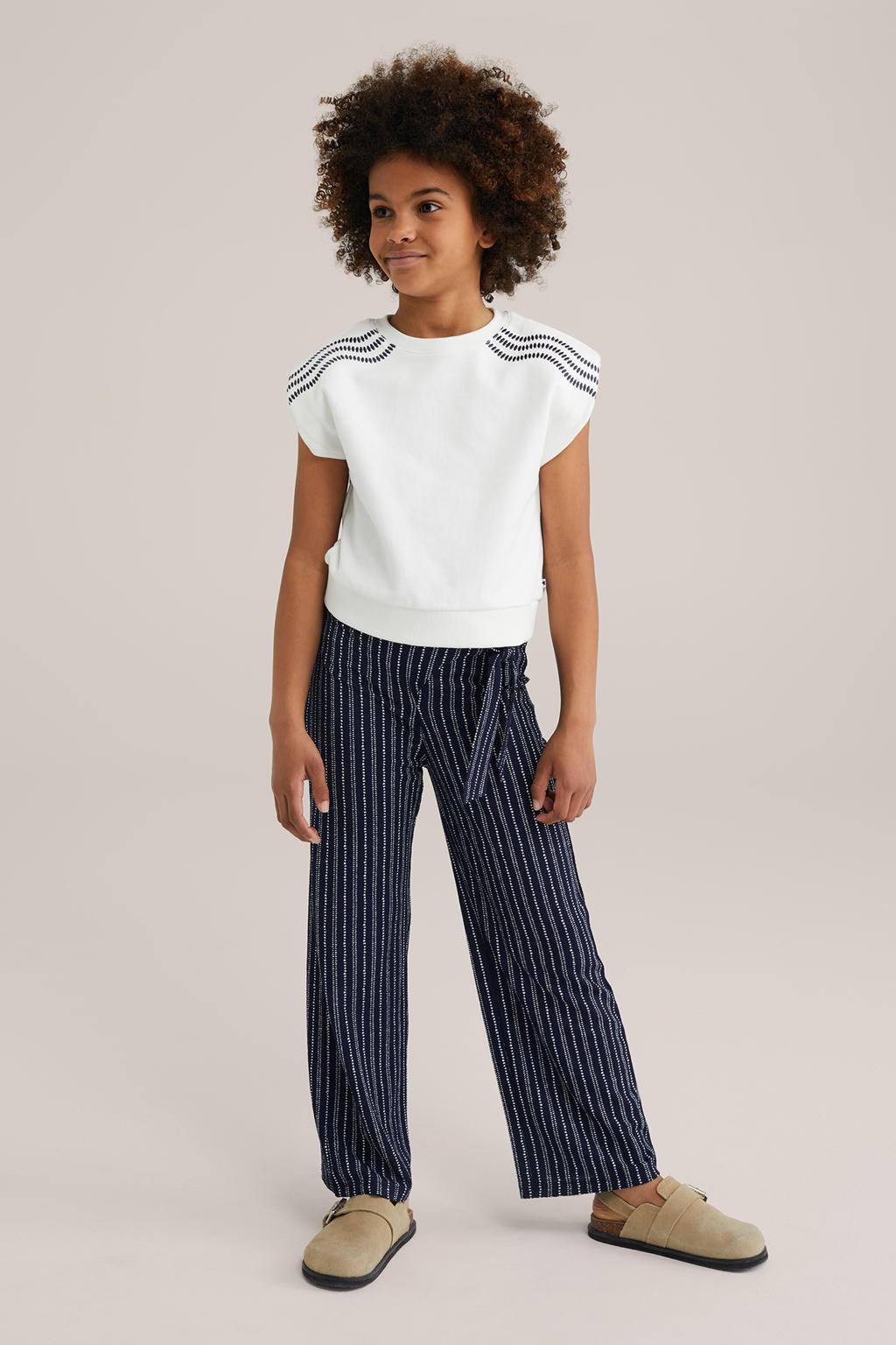 WE Fashion loose casual broek donkerblauw