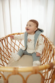 thumbnail: Little Dutch reversible baby zomerjas blauw/offwhite