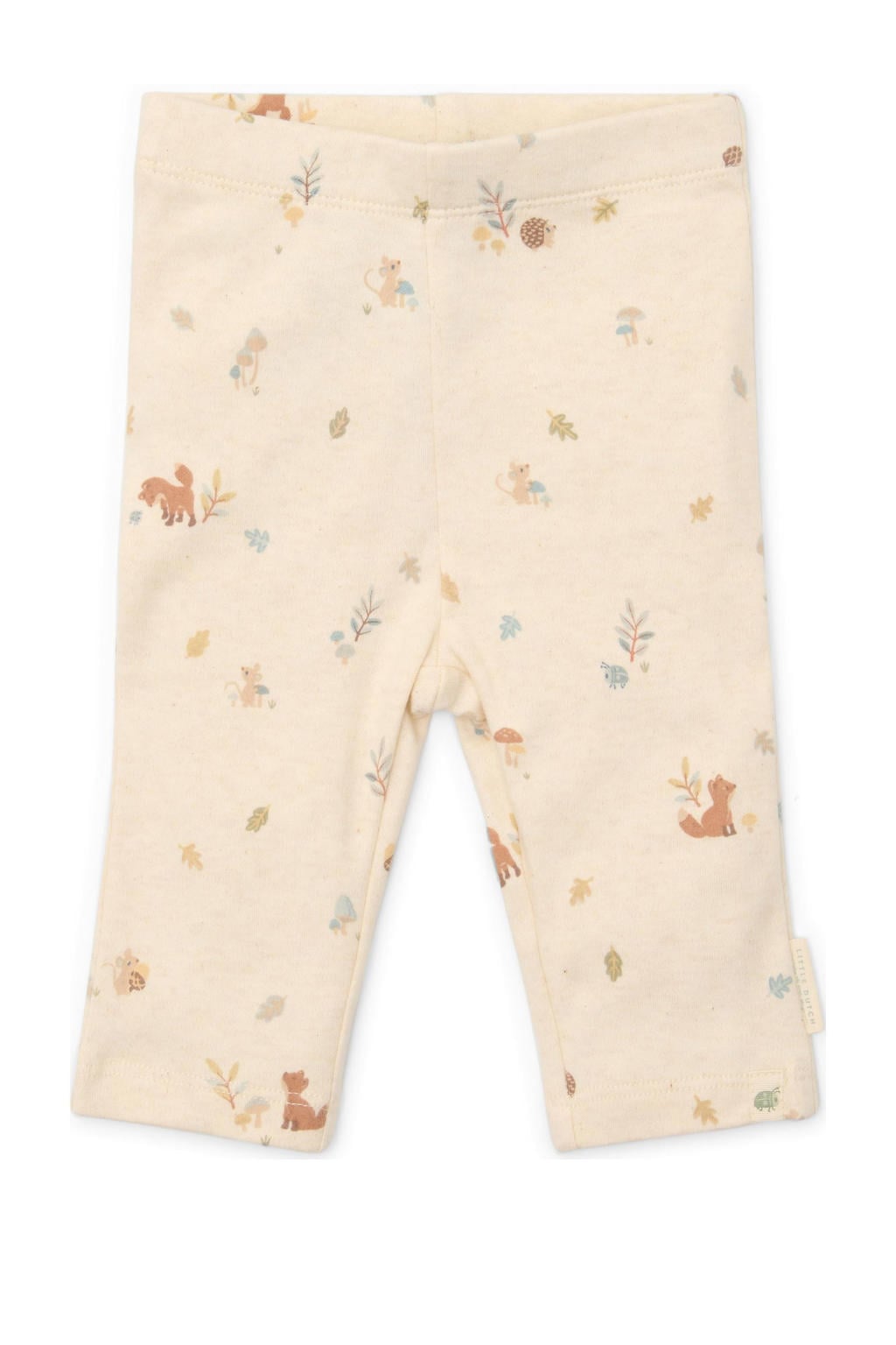 Zandkleurige jongens Little Dutch straight babybroek Forest Nature van katoen met regular waist