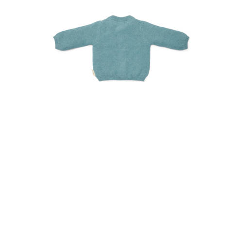 Little Dutch vest blauw fijn gebreid Jongens Katoen Ronde hals Effen