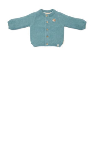 vest blauw fijn gebreid