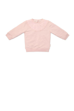 sweater lichtroze broderie