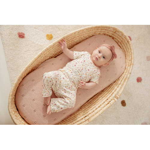 Little Dutch romper Fairy Garden offwhite/roze/groen Ecru Meisjes Katoen Ronde hals