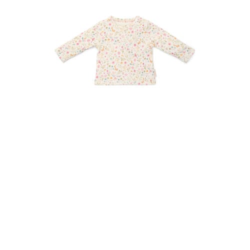 Little Dutch longsleeve ecru Meisjes Katoen Ronde hals Bloemen - maat 56 afbeelding