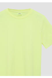 thumbnail: Gele jongens s.Oliver T-shirt van katoen met effen, korte mouwen en ronde hals