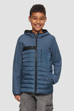 gewatteerde jas blauw