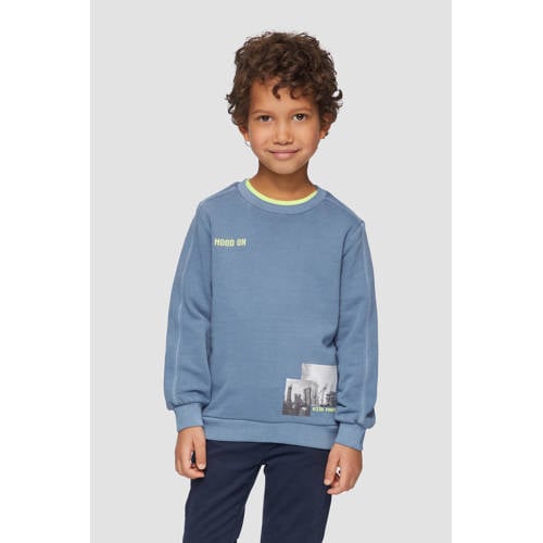 s.Oliver sweater lichtblauw Effen