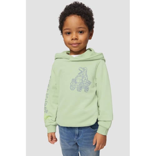 s.Oliver hoodie lichtgroen Sweater Printopdruk
