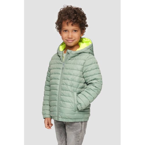 s.Oliver gewatteerde jas groen Jongens Polyester Capuchon Effen