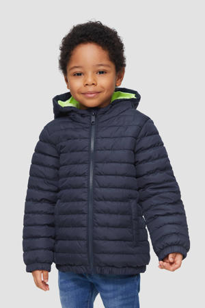 gewatteerde jas donkerblauw