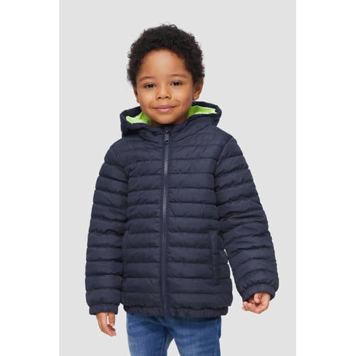 s.Oliver gewatteerde jas donkerblauw Jongens Polyester Capuchon Effen