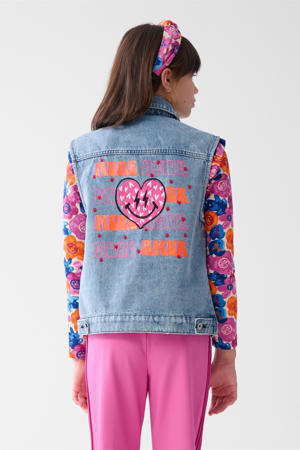 denim artwork gilet blauw