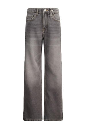 straight leg high waist grey denim