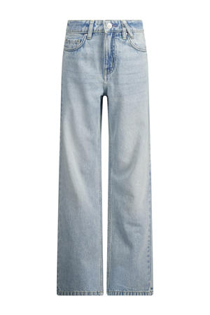 straight leg high waist light blue denim