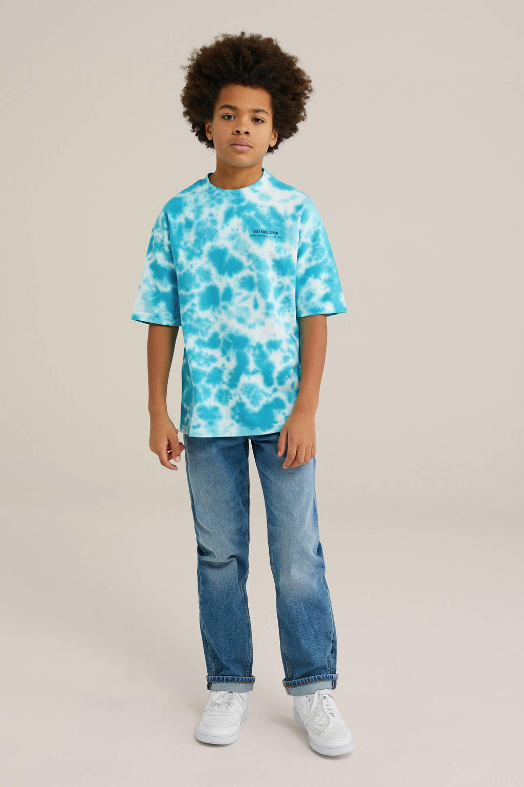 WE Fashion T-shirt blauw/lichtblauw
