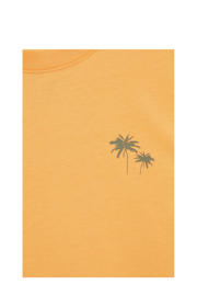 thumbnail: Oranje en blauwe jongens WE Fashion singlet van katoen met logo dessin en ronde hals