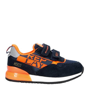 Shoot kid 6  sneakers suède donkerblauw/oranje