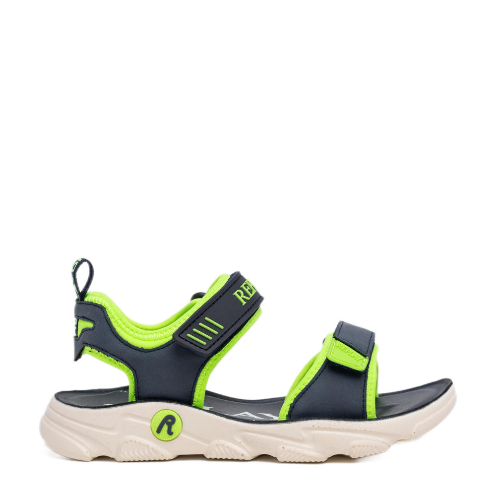 Blauw en groene jongens REPLAY Jarreth 1 sandalen van 65% pu/35% polyester met klittenband