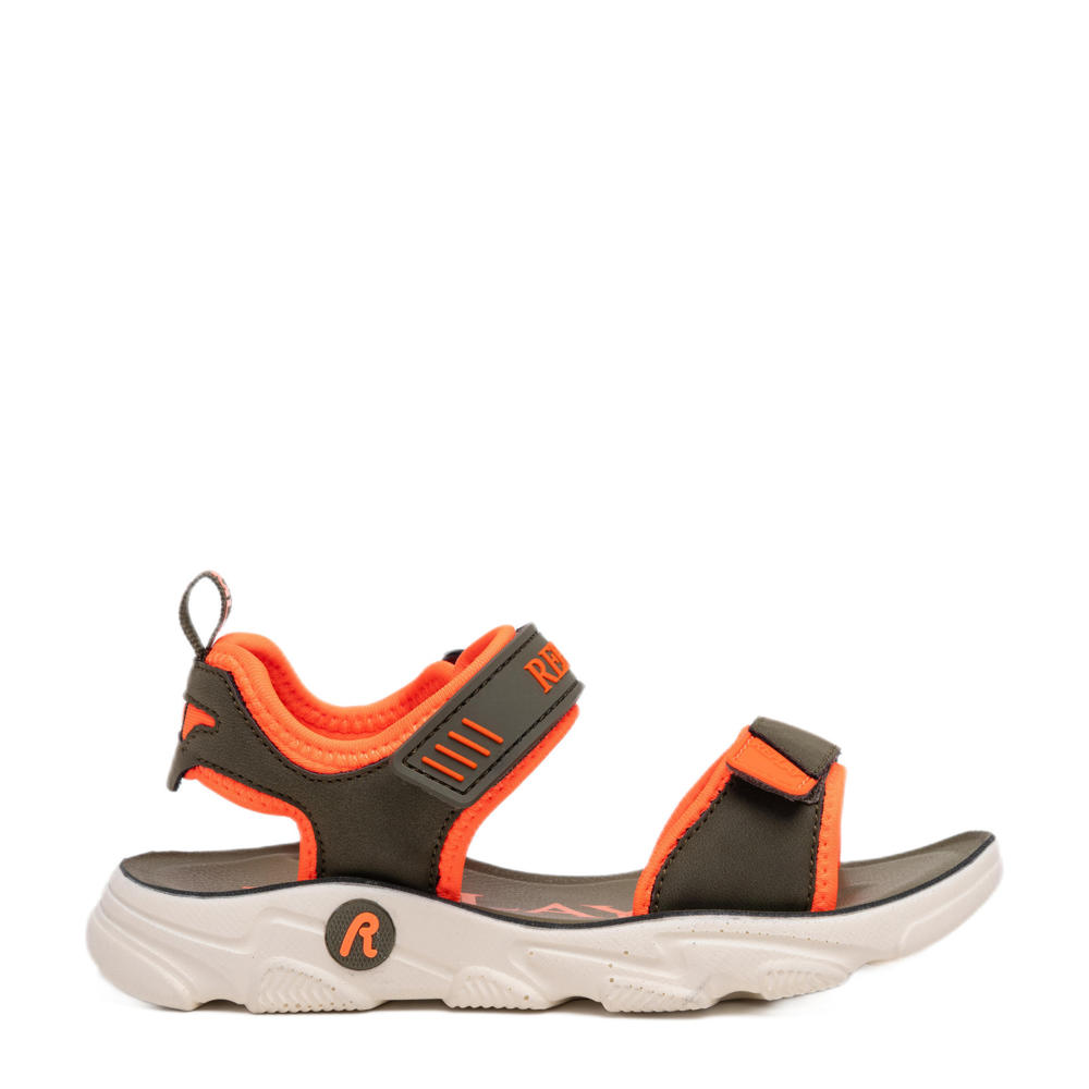 Groen en oranje jongens REPLAY Jarreth 1 sandalen van 65% pu/35% polyester met klittenband