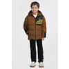 Me & My Monkey hooded puffer jas bruin