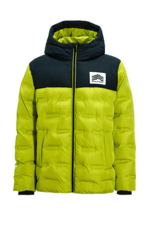 colourblock heatseal puffer jas groen