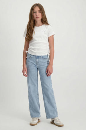 straight jeans high waist light blue denim