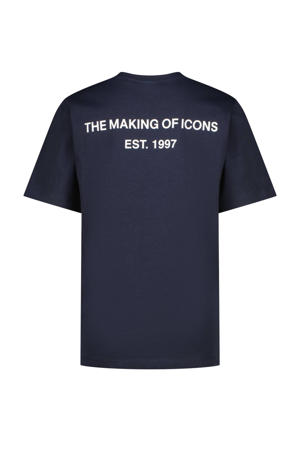 T-shirt met backprint donkerblauw