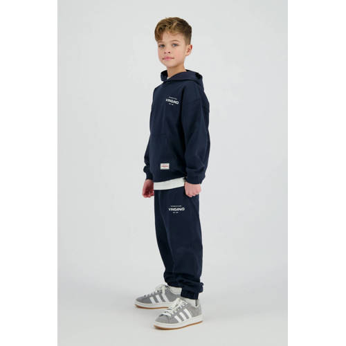 Vingino relaxed joggingbroek donkerblauw Jongens Sweat Logo - maat 152 afbeelding