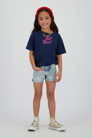 regular short light blue denim
