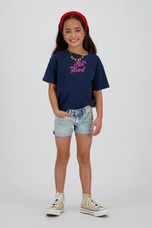 regular short light blue denim