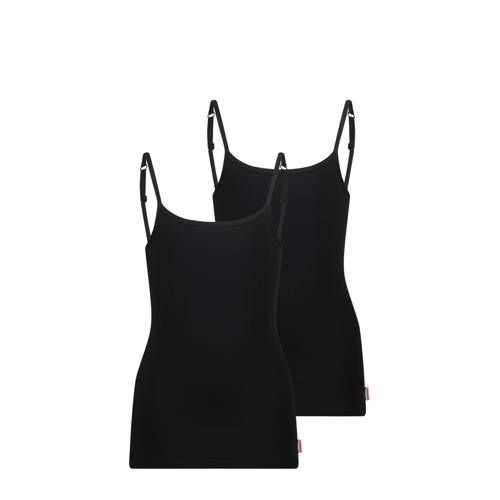 Vingino singlet - set van 2 zwart Hemd Meisjes Stretchkatoen Vierkante hals - maat 98/104 afbeelding