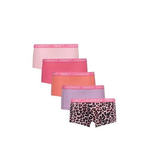 Vingino short - set van 5 lila/roze/multicolor Slip Paars Meisjes Stretchkatoen - maat 98/104 afbeelding