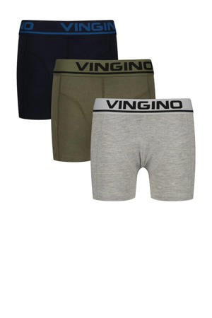 boxershort - grijs melange/groen/donkerblauw (set van 3)