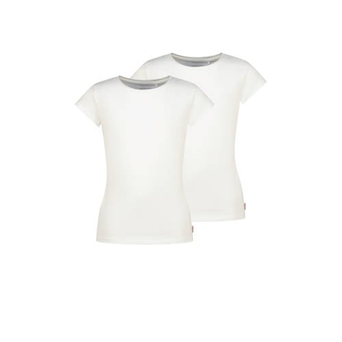 Vingino T-shirt - set van 2 wit Meisjes Stretchkatoen Ronde hals Effen - maat 170/176 afbeelding