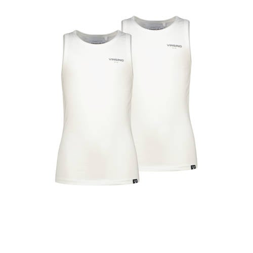 Vingino tanktop - set van 2 wit Hemd Jongens Stretchkatoen Ronde hals Effen - maat 158/164 afbeelding