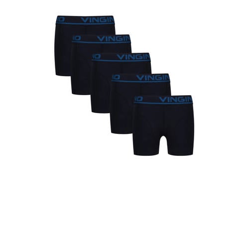 Vingino boxersrhort - set van 5 donkerblauw Boxershort Jongens Stretchkatoen - maat 146/152 afbeelding