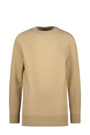 thumbnail: Bruine jongens Vingino longsleeve van viscose met effen, lange mouwen en ronde hals