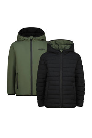 reversible tussenjas armygroen/antraciet