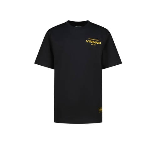 Vingino T-shirt met backprint zwart Jongens Katoen Ronde hals Backprint - maat 152 afbeelding
