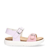 thumbnail: Lichtroze en lilakleurige meisjes Vingino sandalen van imitatieleer met gesp en effen