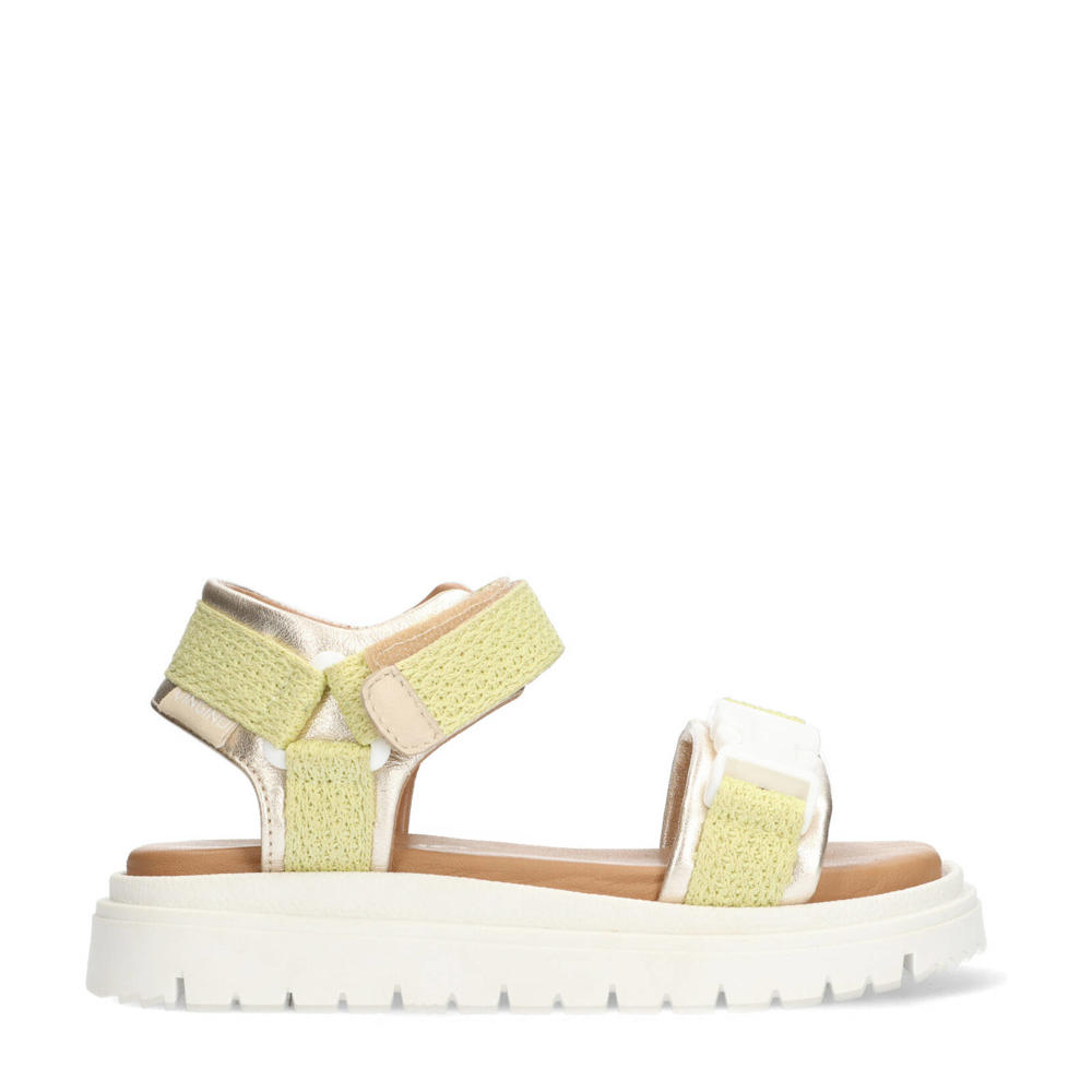 Champagne meisjes Vingino sandalen van textiel met klittenband en effen