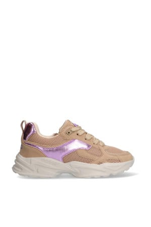 chunky sneakers beige/lila