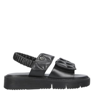 chunky leren sandalen zwart