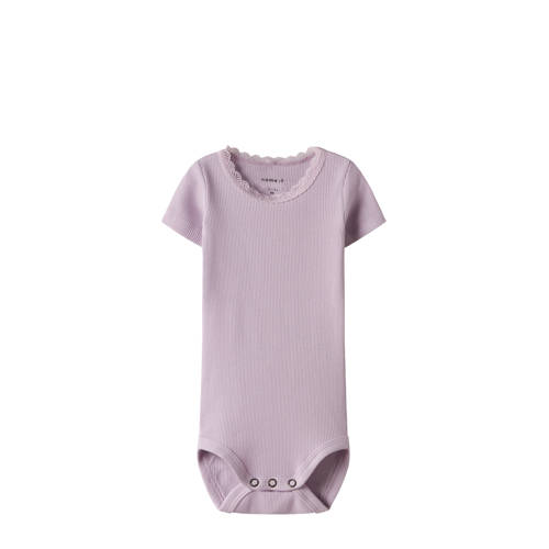 NAME IT BABY romper NBFKAB warmroze Meisjes Katoen Ronde hals Effen - maat 50 afbeelding