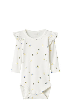 romper NBFFILLY met ruches offwhite/geel