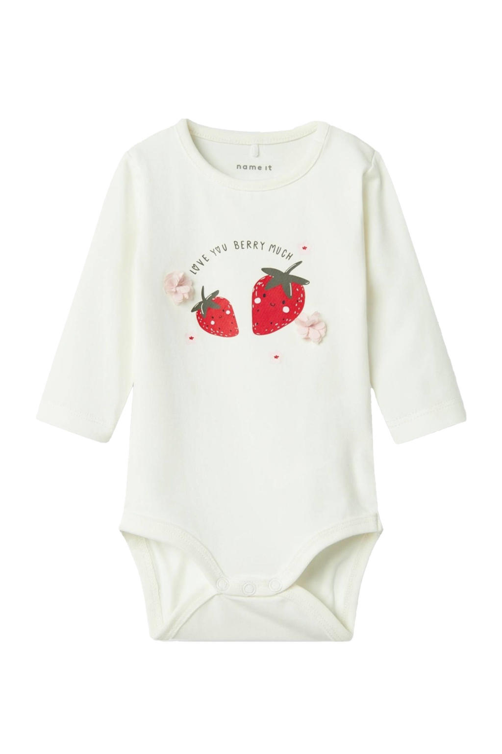 NAME IT BABY romper NBFFILMA wit/rood