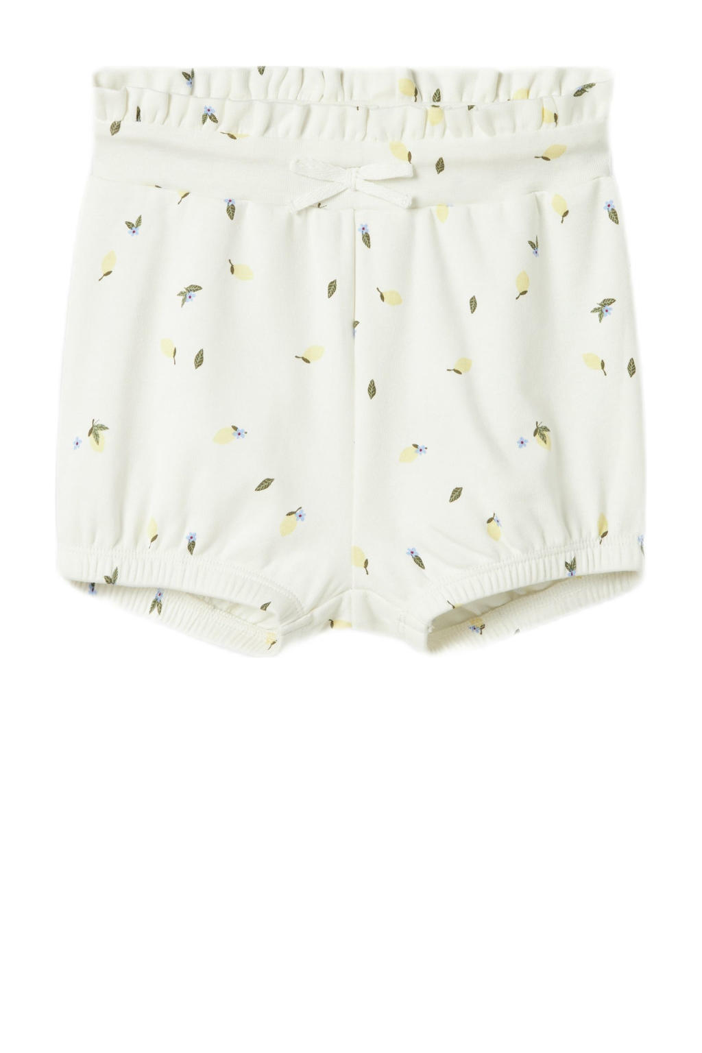 Gele meisjes NAME IT BABY sweatshort van katoen met regular fit, elastische tailleband en effen