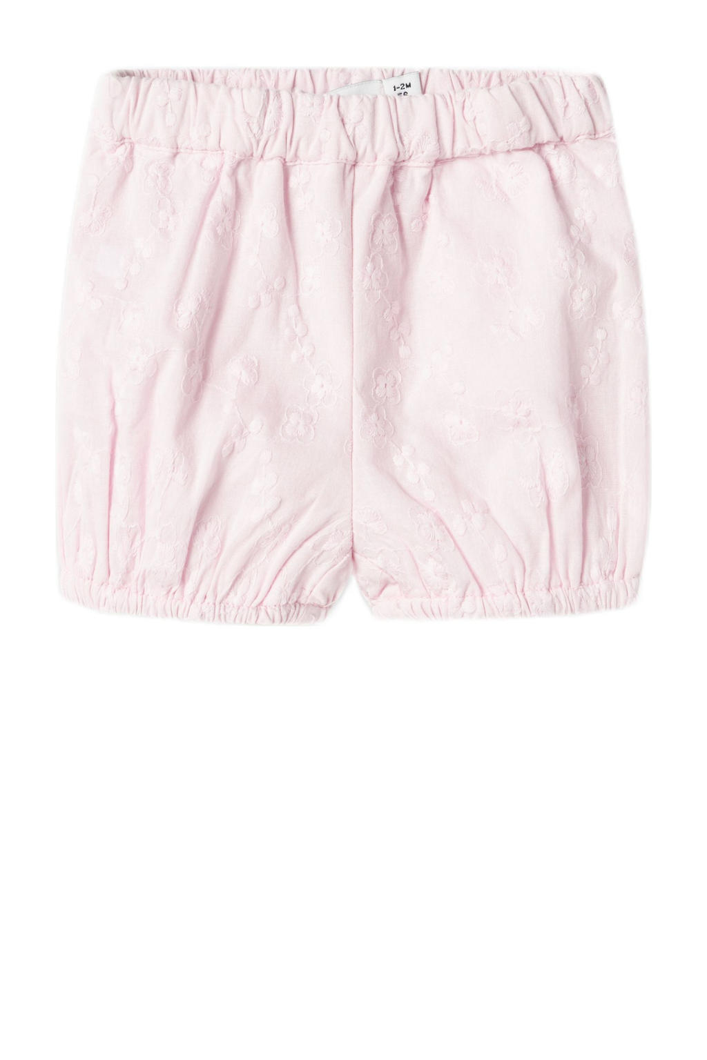Lilakleurige meisjes NAME IT BABY casual short van katoen met elastische tailleband en logo dessin