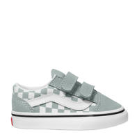 thumbnail: Grijsblauwe jongens en meisjes VANS Old Skool V sneakers van canvas/voering: textiel/voetbed: eva met klittenband en dierenprint